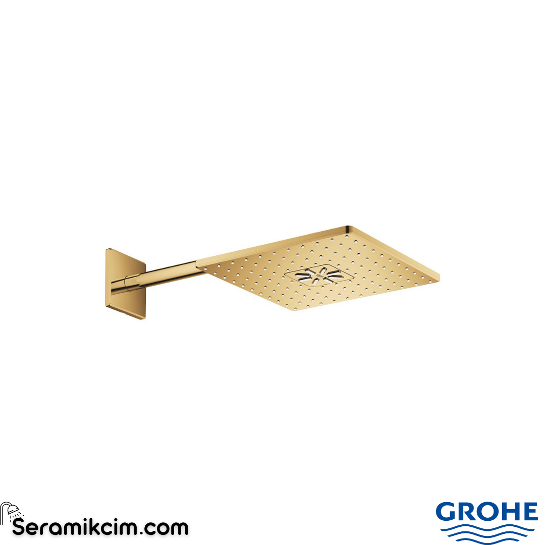 Grohe Rainshower SmartActive 310 Tepe Duşu Set Duvardan Parlak Altın 26479GL0
