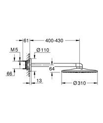 Grohe Rainshower SmartActive 310 Tepe Duşu Seti, 31 cm, 2 Akışlı, Ay Beyazı - 26475LS0