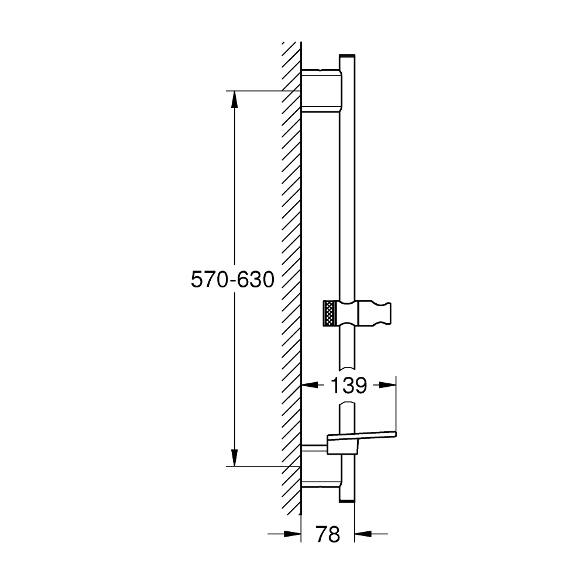 Grohe Rainshower SmartActive Duş Sürgüsü 600 mm Krom 26602000
