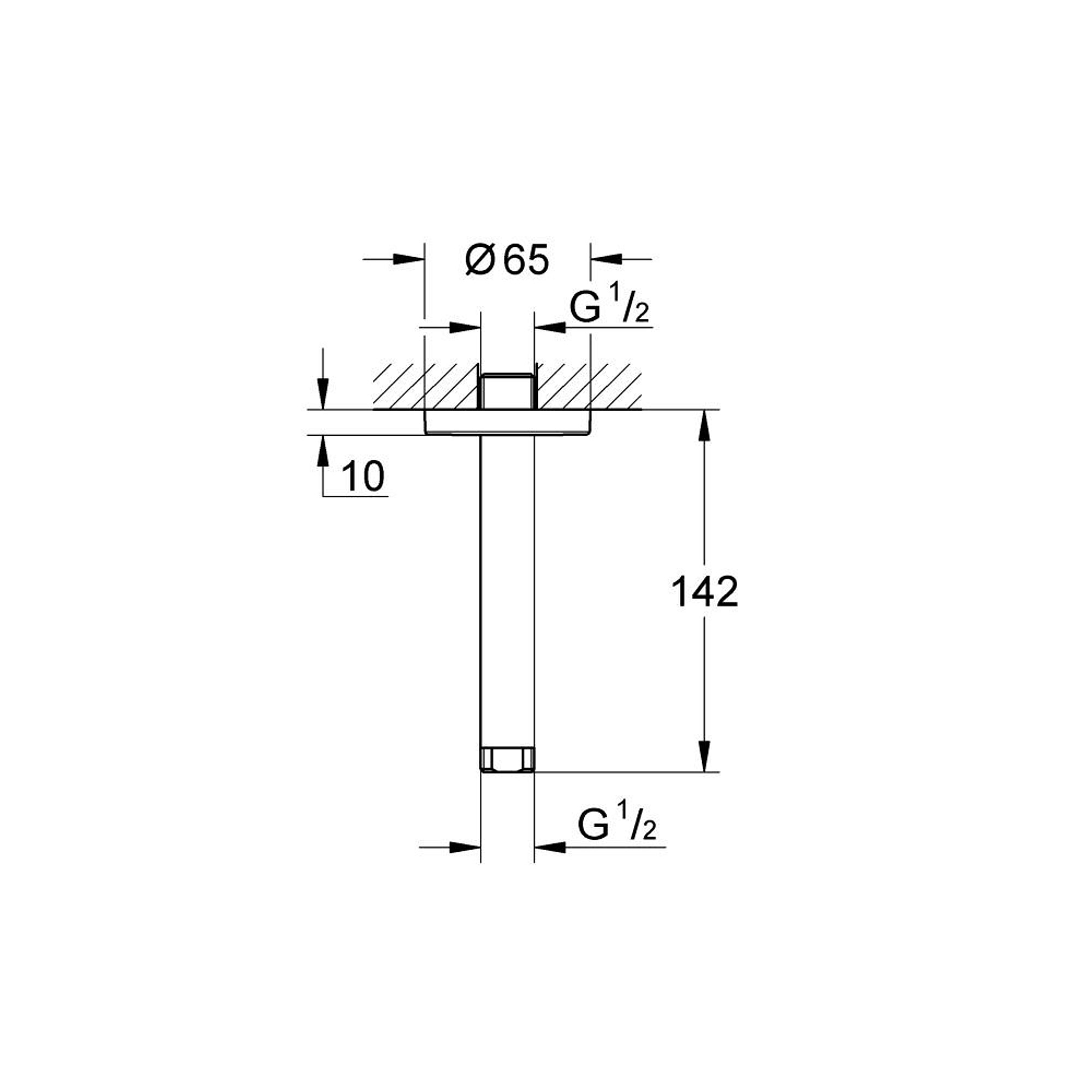 Grohe Rainshower Tavandan Duş Kolu 142 mm Beyaz-Krom 28724LS0