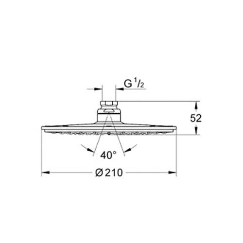 Grohe Rainshower Tepe Duşu, 1 Akışlı, 21 cm - 28368000