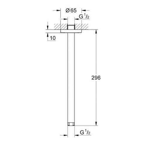 Grohe Rainshower Tepe Duşu İçin Tavan İniş Borusu 292 mm - 28497000