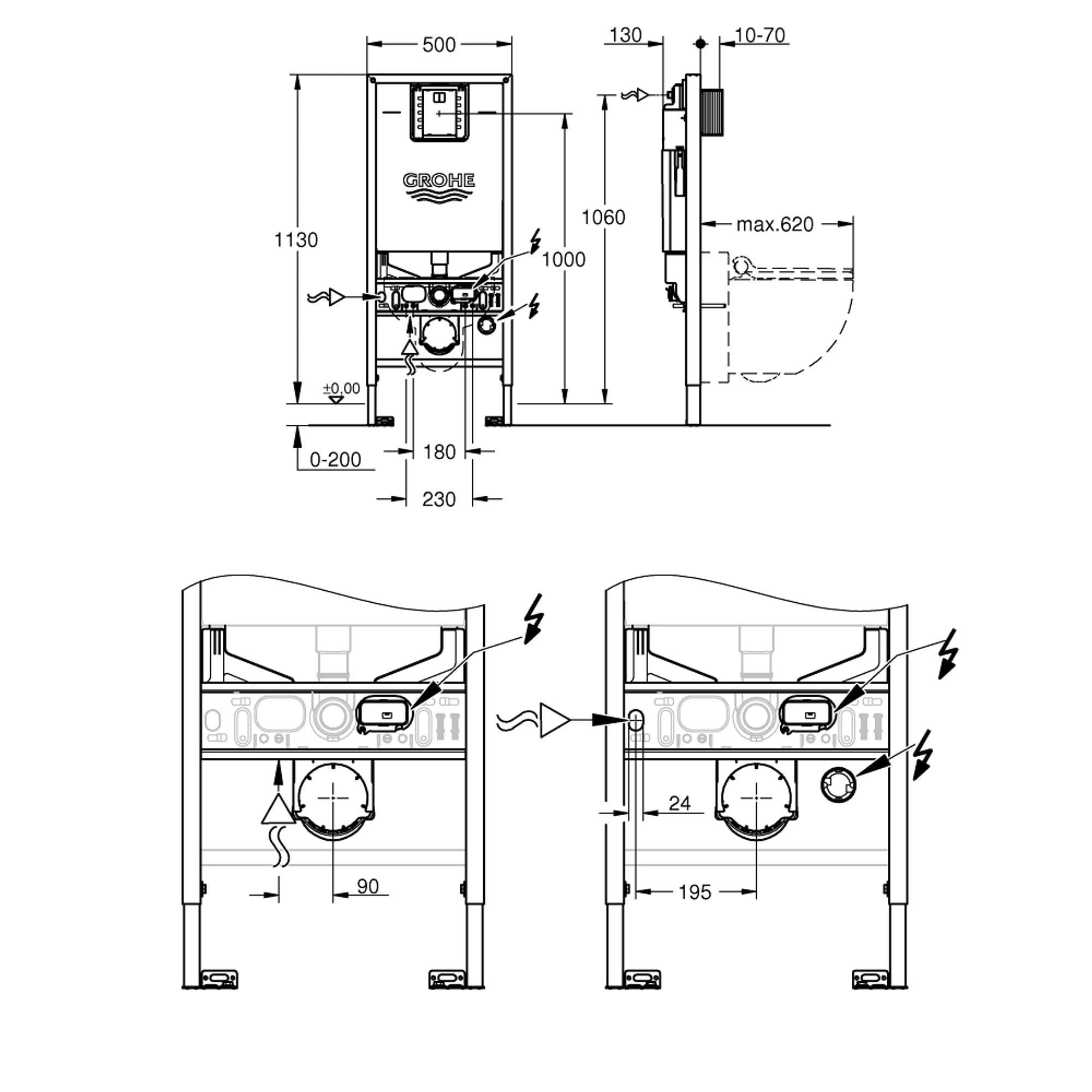 Grohe Rapid SLX Gömme Rezervuar 113 cm 3/6 Litre 39597000