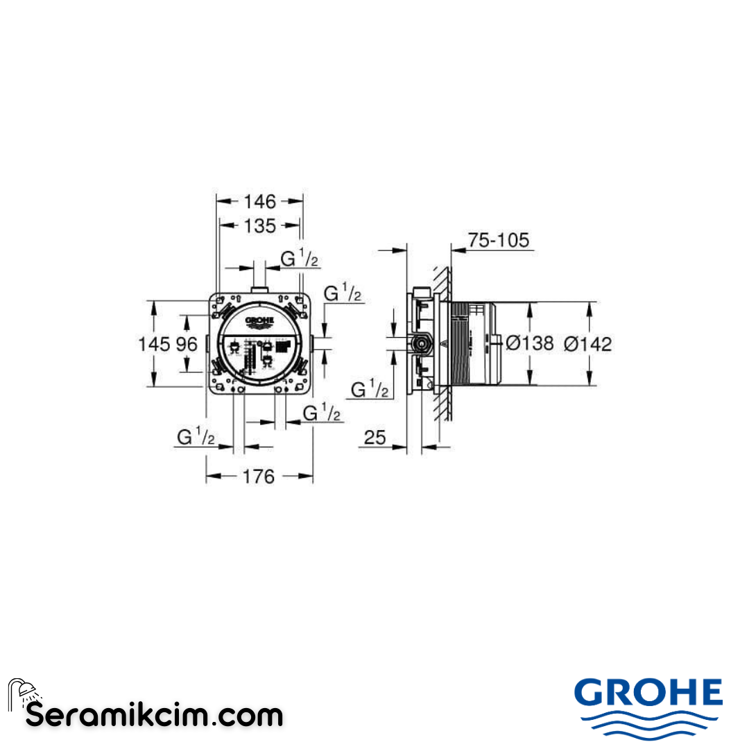 Grohe Rapido SmartBox Ankastre Banyo Bataryası İç Gövde 35600000