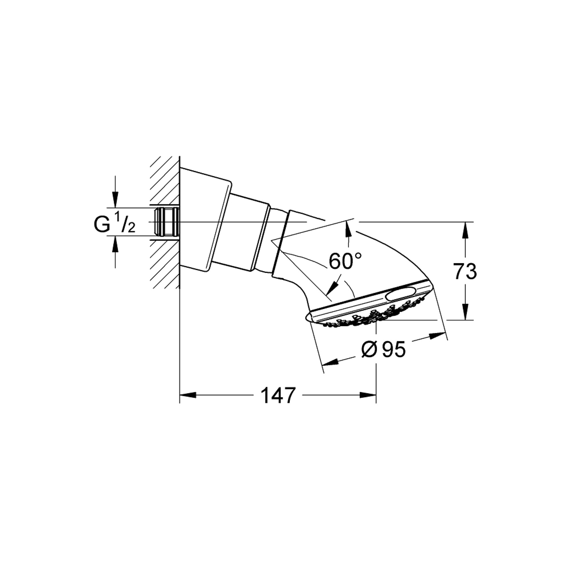 Grohe Relexa 100 Five Tepe Duşu 5 Fonksiyonlu Krom 27062000