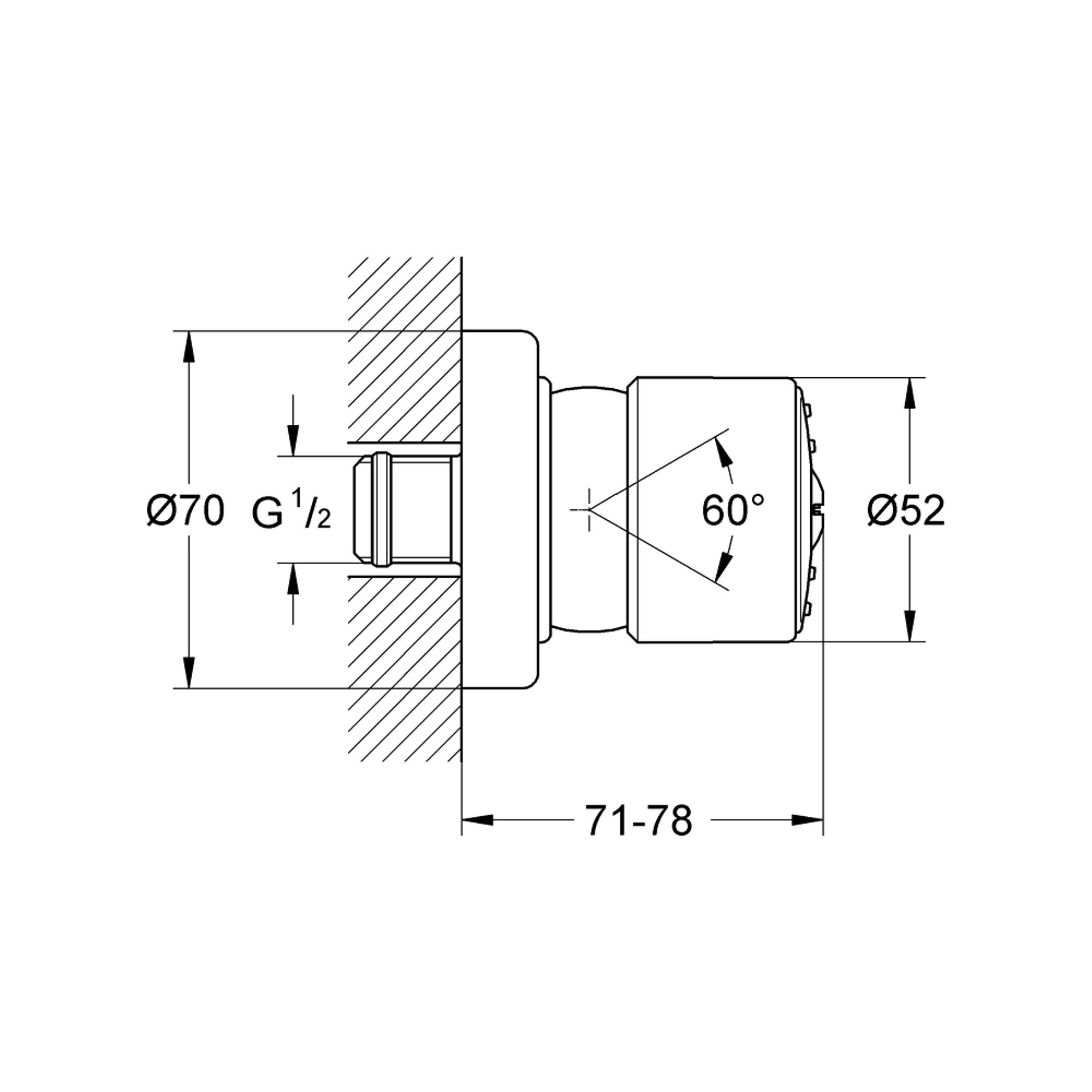 Grohe Relexa 50 Yan Duş 1 Fonksiyonlu Krom 28198000