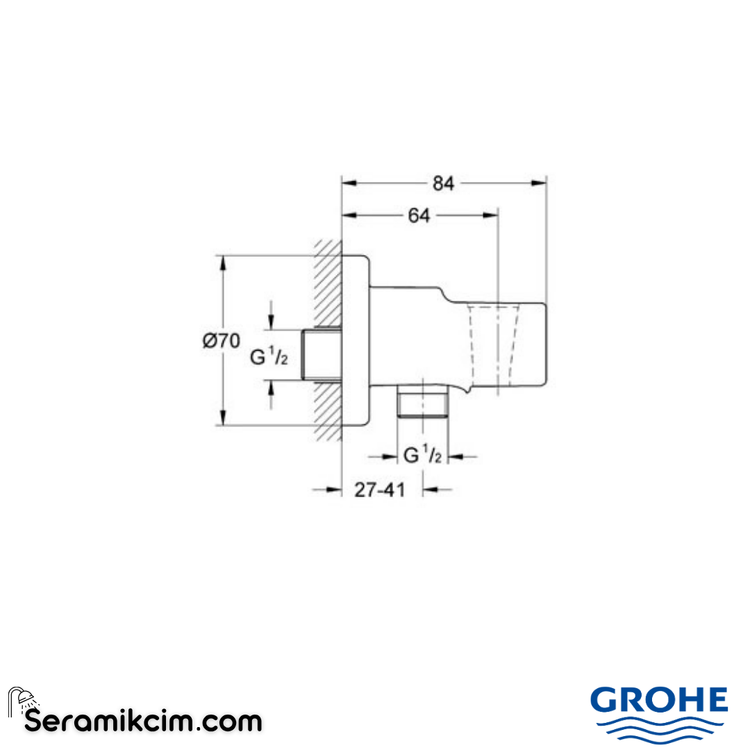 Grohe Relexa Duş Çıkış Dirseği Krom 28628000