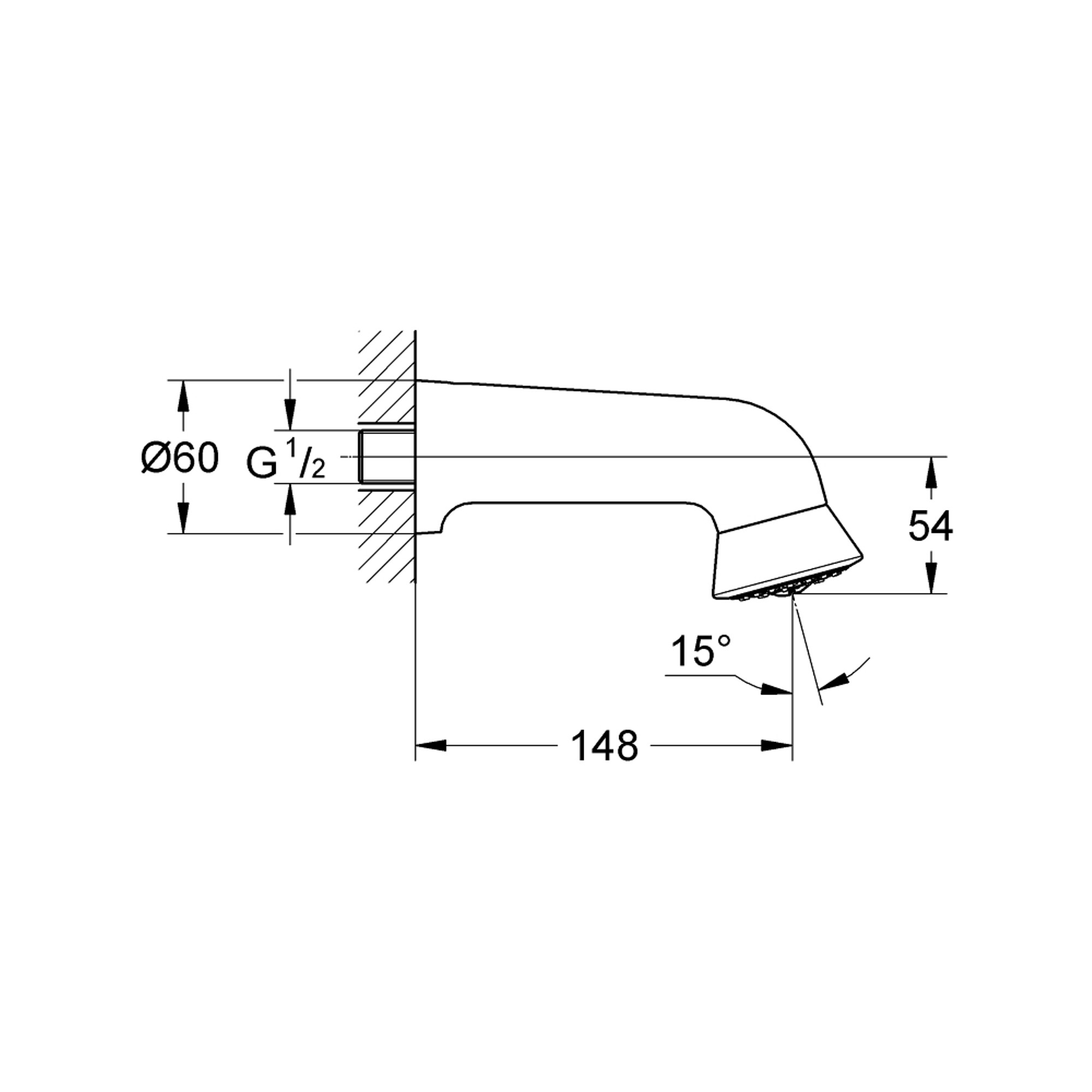 Grohe Relexa Plus 60 Spor Duş Başlığı 1 Fonksiyonlu Krom 28948000
