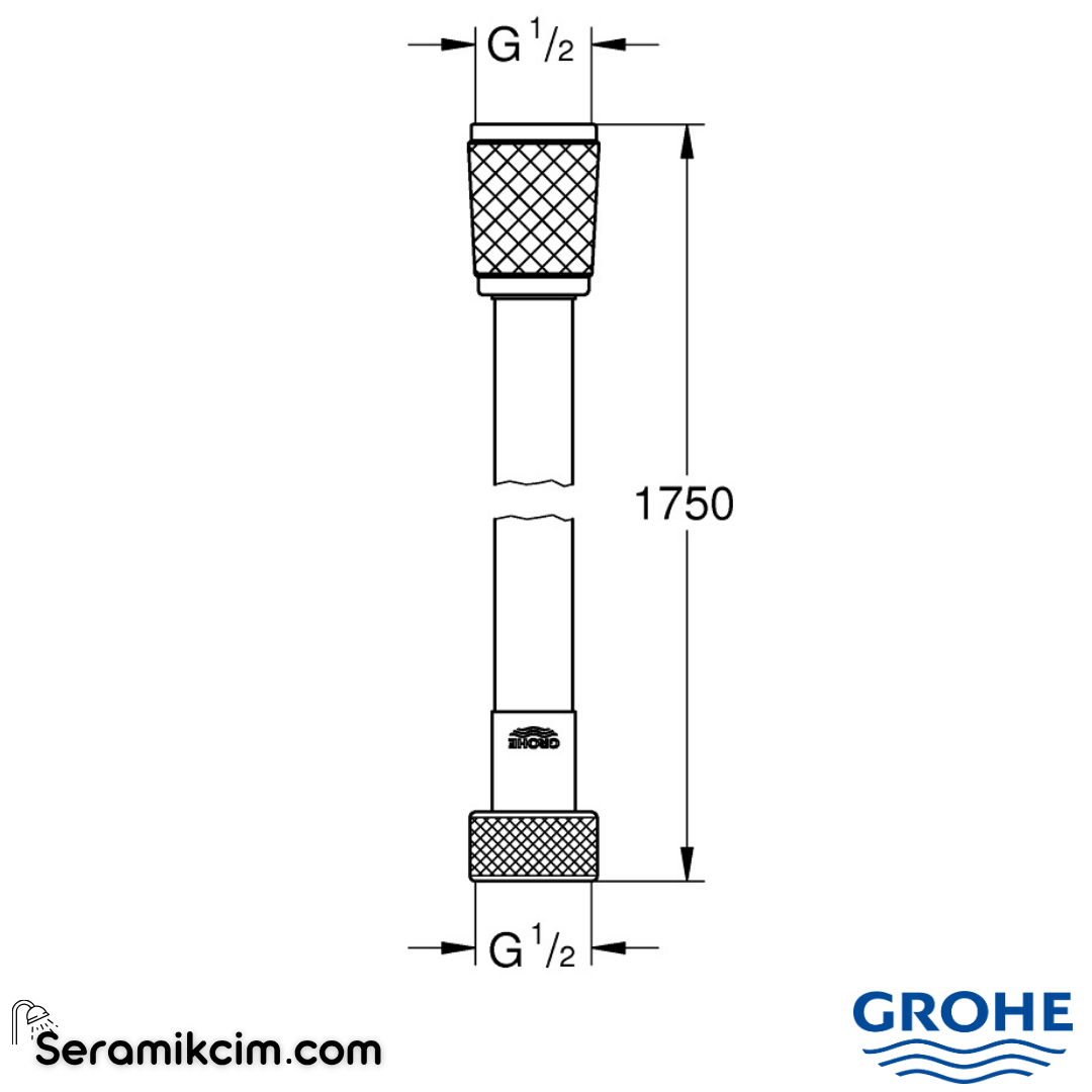 Grohe Rotafleks Duş Hortumu, 175cm 28410002 - 28410002