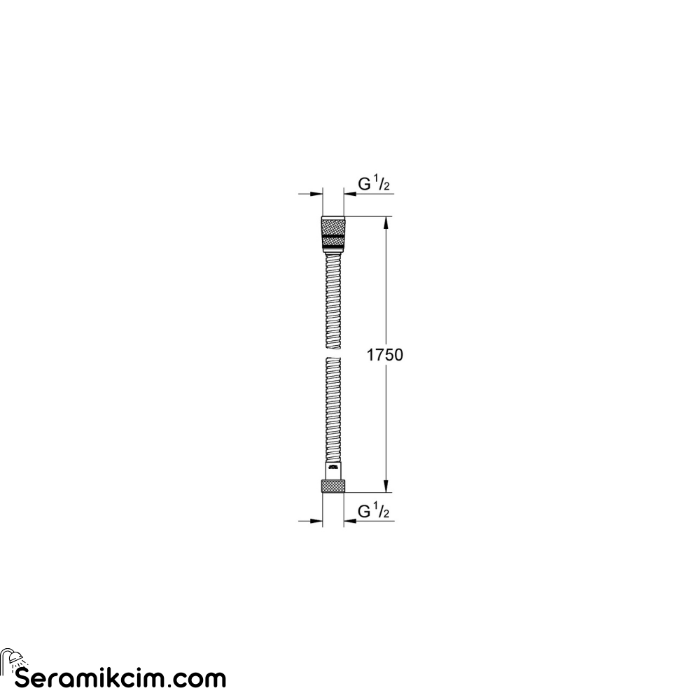 Grohe Rotaflex Duş Hortumu, 175 cm Krom 28025001