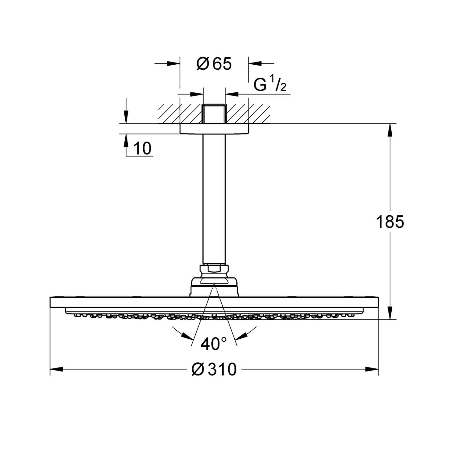 Grohe RSH Cosmopolitan 310 headshower set 9,5l 26067A00
