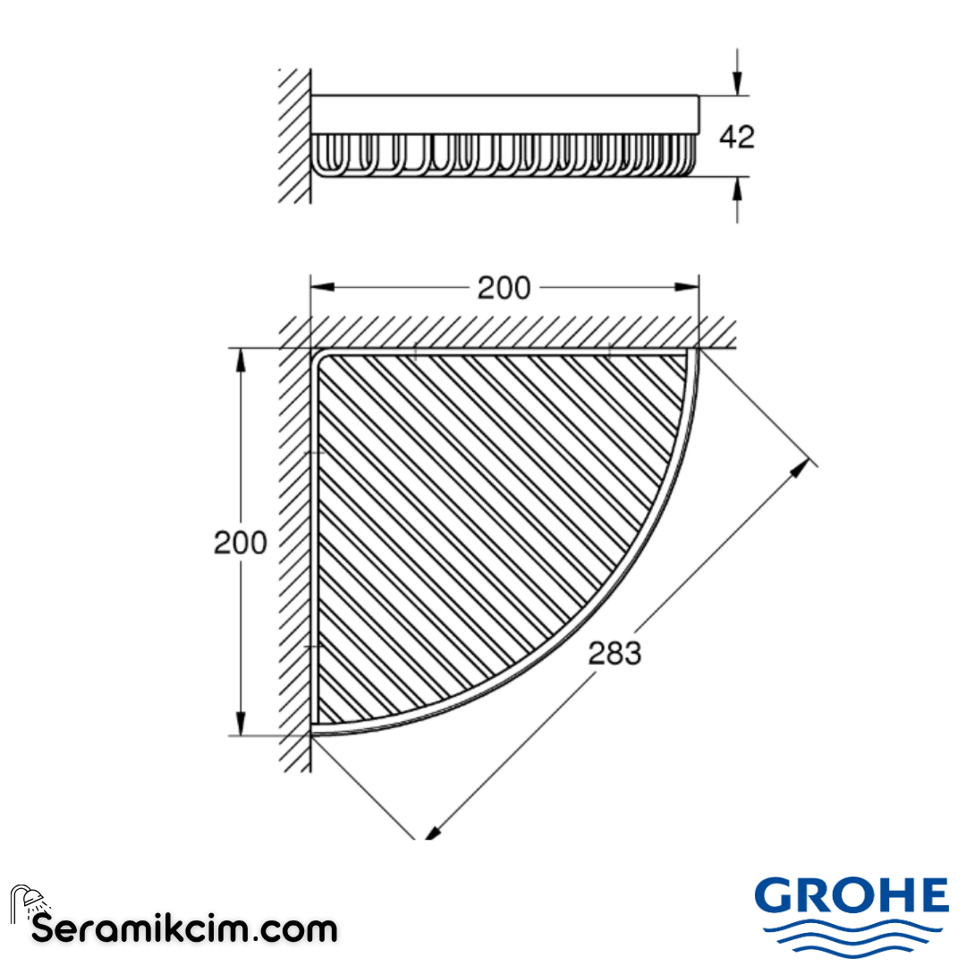 Grohe Selection Cube Köşe Metal Süngerlik Krom 40809000 - 40809000