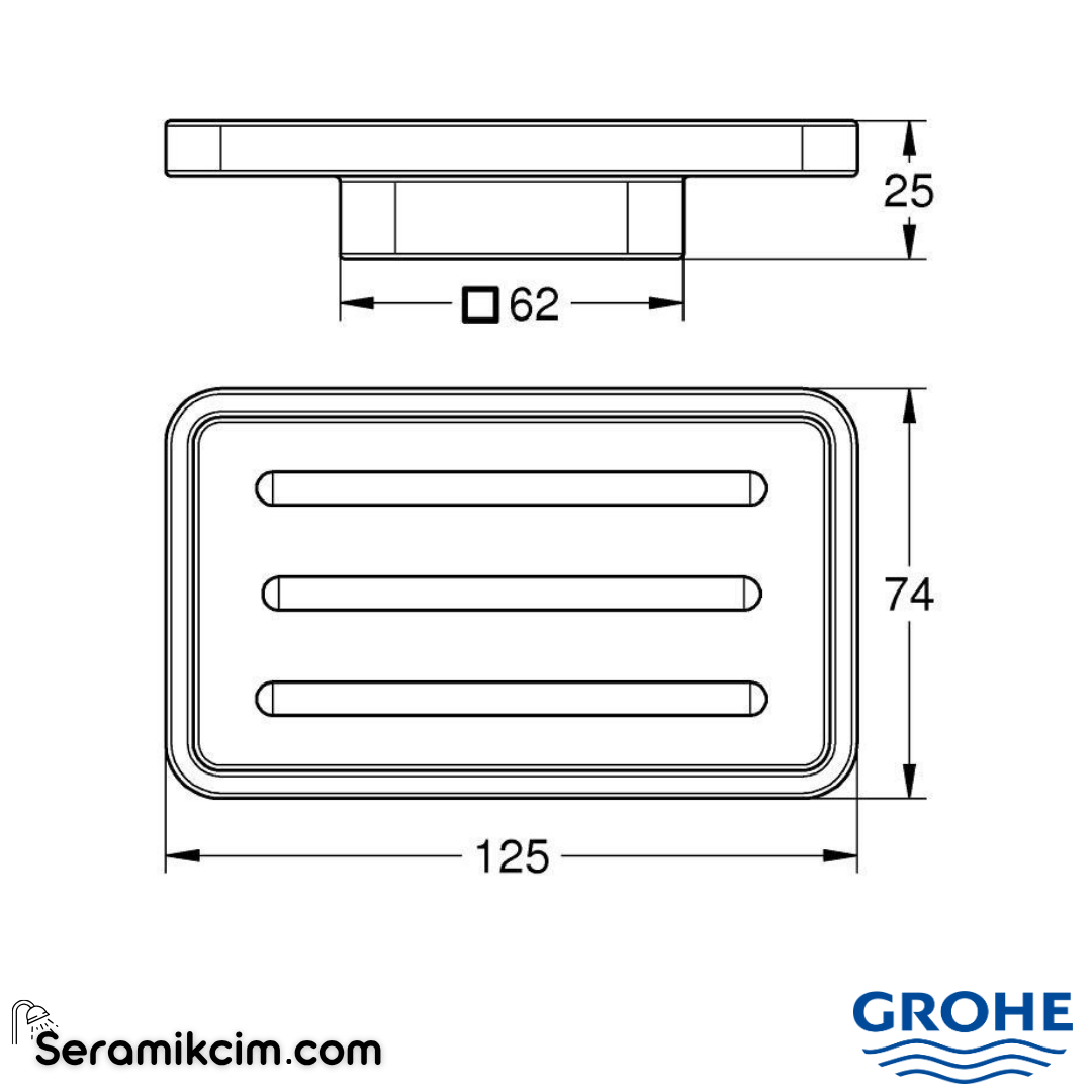 Grohe Selection Cube Sabunluk Camı 40806000 - 40806000