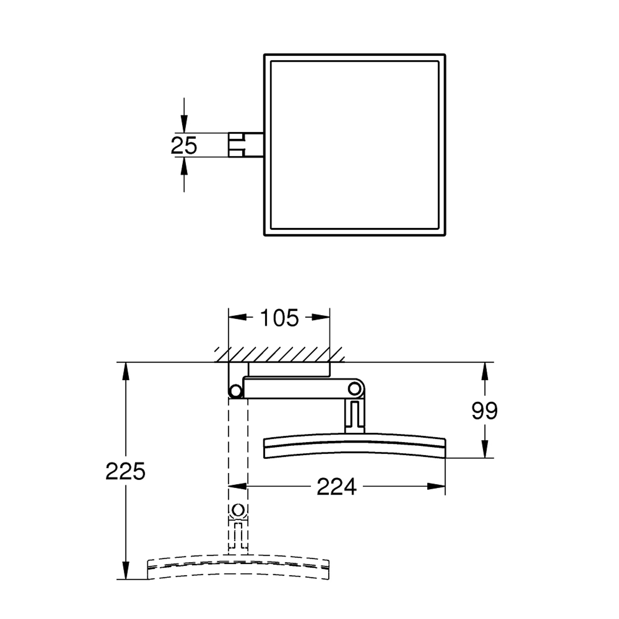 Grohe Selection Cube Tıraş Aynası Krom 40808000