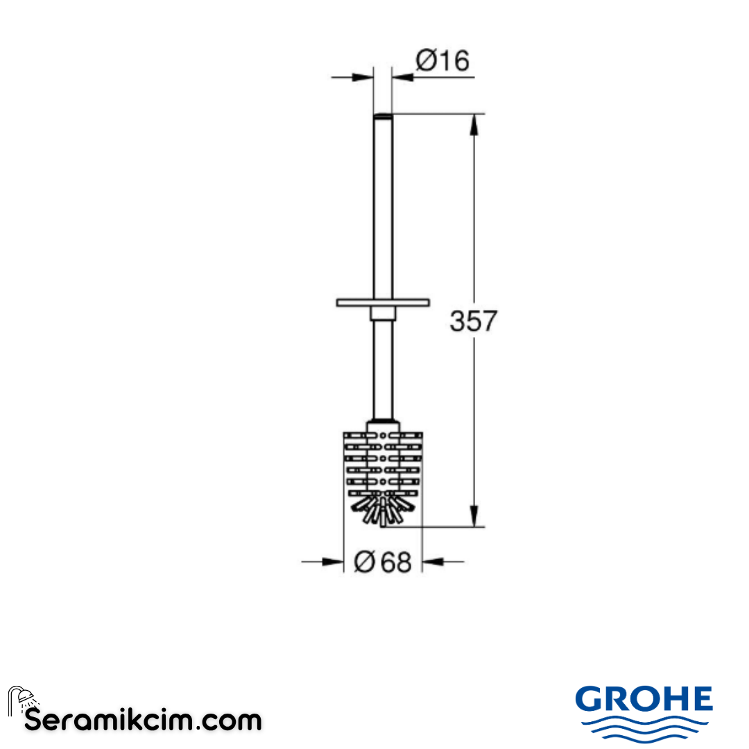 Grohe Selection Cube Yedek Tuvalet Fırçalığı Krom 40868000 - 40868000