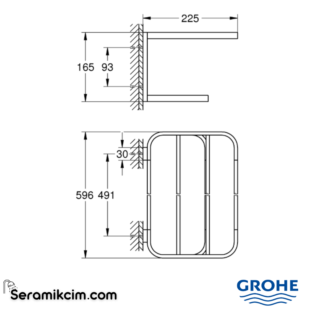 Grohe Selection Havlu Rafı, Fırçalı Altın 41066GN0