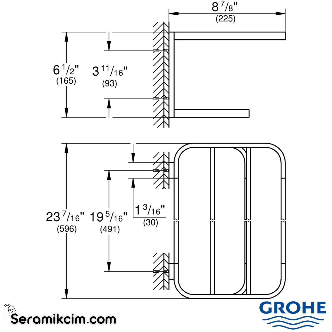 Grohe Selection Havlu Rafı, Fırçalı Bakır 41066DL0 - 41066DL0