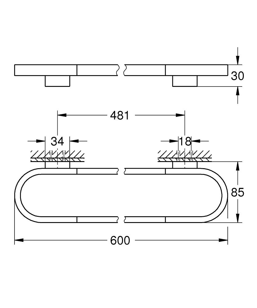 Grohe Selection Havluluk, 60 cm, Paslanmaz Çelik 41056DC0