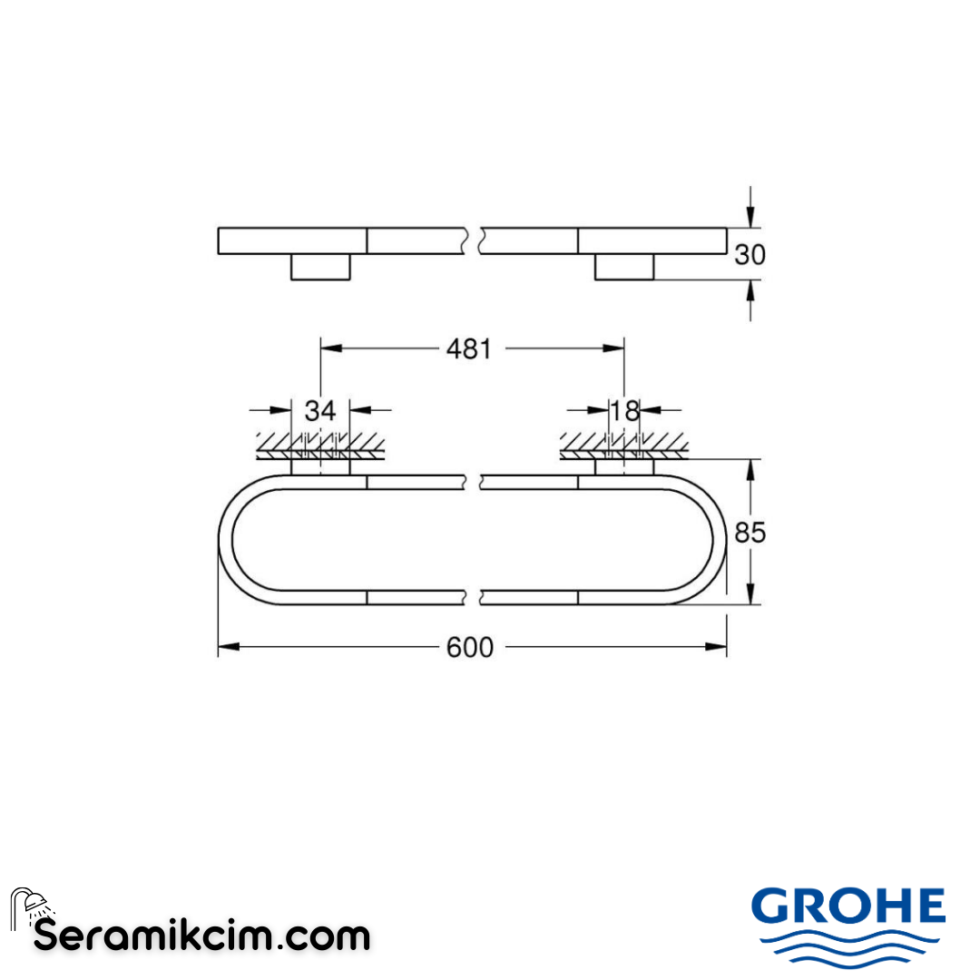 Grohe Selection Havluluk, 60cm Krom 41056000