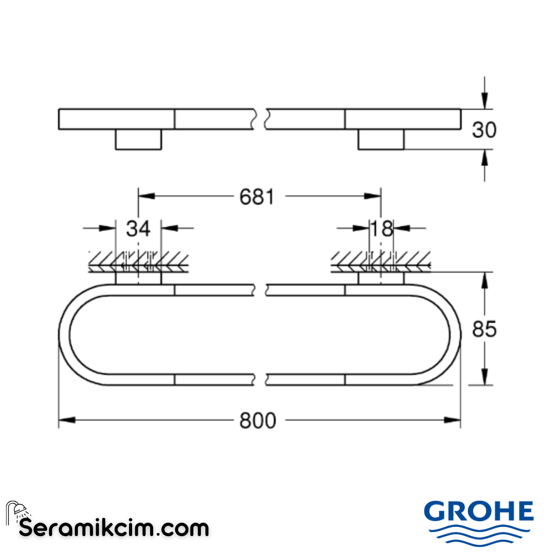 Grohe Selection Havluluk, 80 cm Krom 41058000
