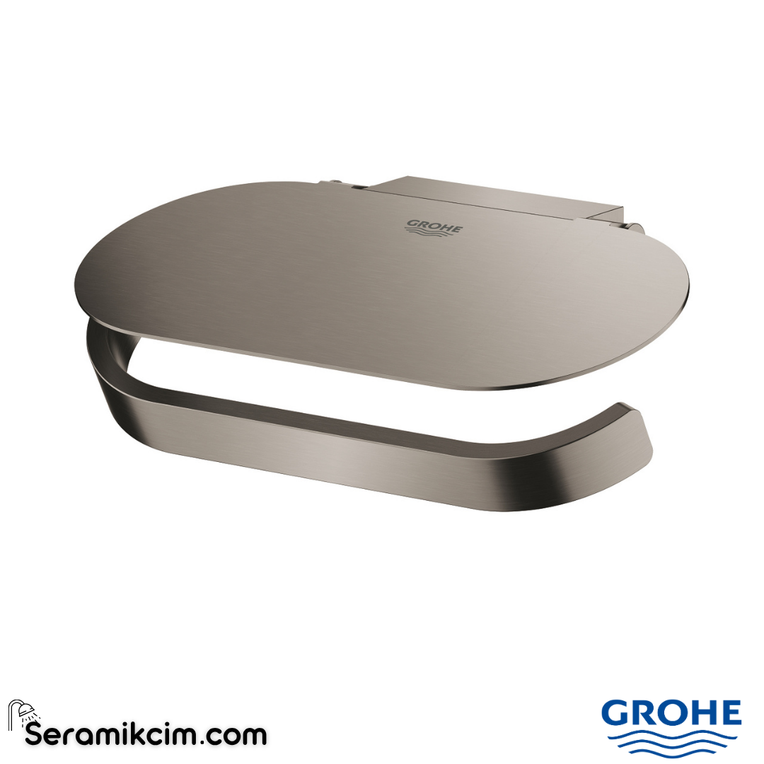 Grohe Selection Kapaklı Tuvalet Kağıtlığı, Fırçalı Sert Grafit 41069AL0