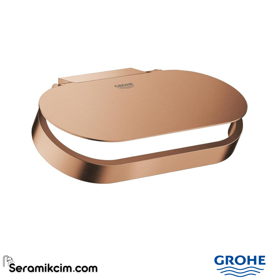 Grohe Selection Kapaklı Tuvalet Kağıtlığı, Fırçalı Bakır 41069DL0 - 41069DL0