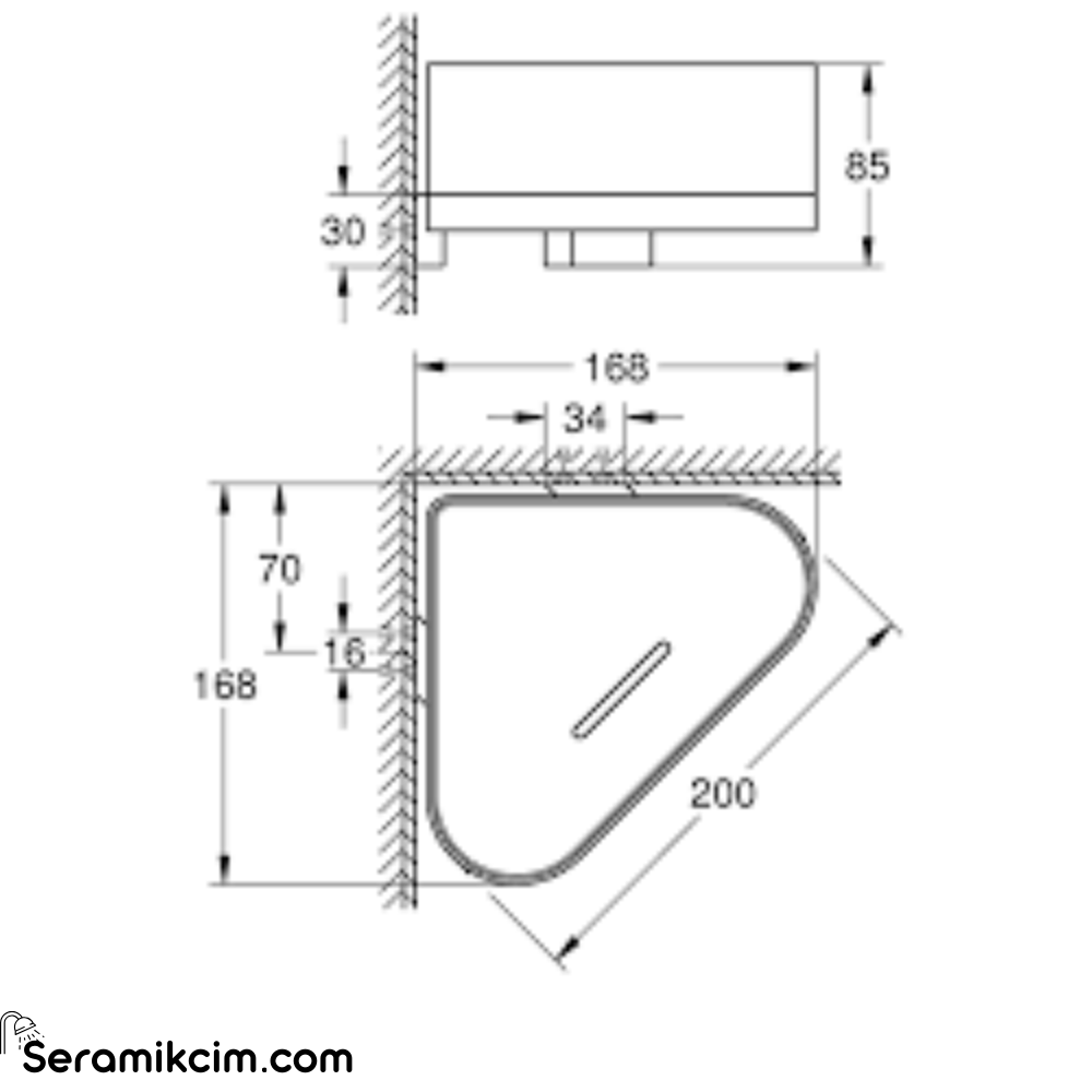 Grohe Selection Köşe Duş Rafı Plastik-Metal, Fırçalı Bakır 41038DL0