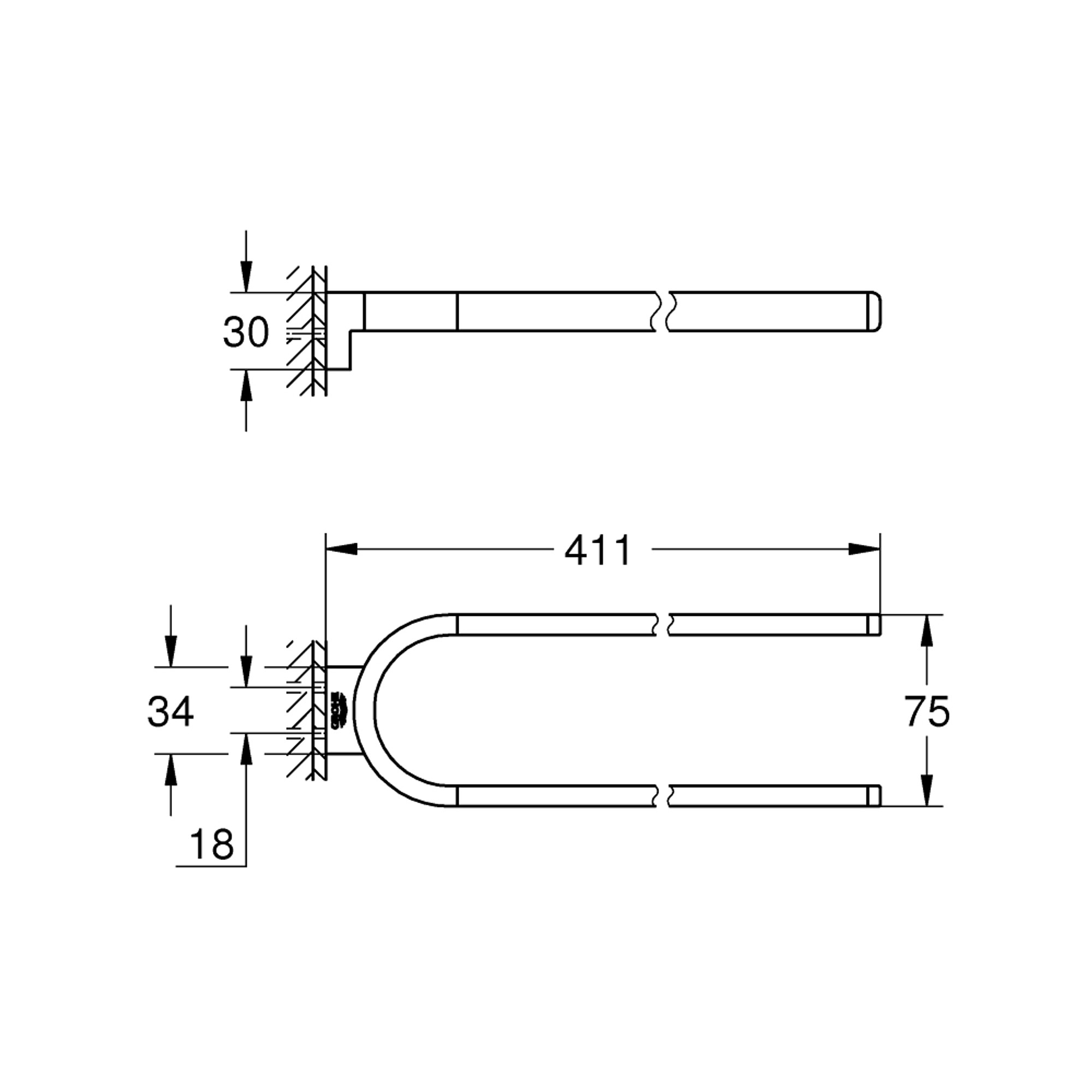 Grohe Selection Sabit Havluluk Paslanmaz Çelik 41059DC0