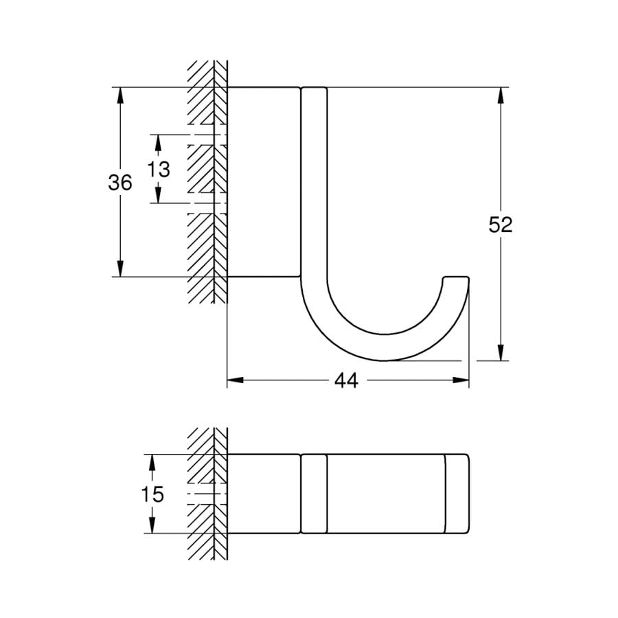Grohe Selection Tekli Havlu/Bornoz Askısı, Fırçalı Altın 41039GN0