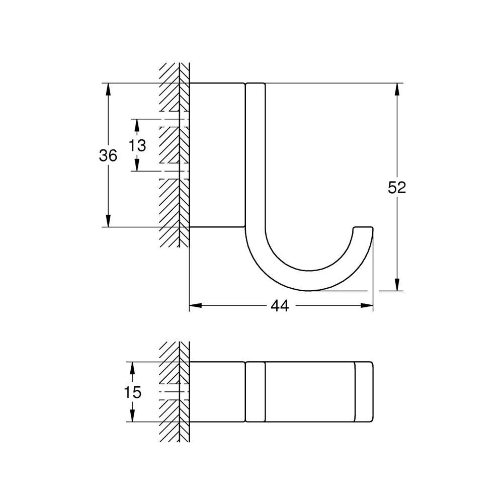 Grohe Selection Tekli Havlu/Bornoz Askısı, Fırçalı Sert Grafit - 41039AL0 - 41039AL0