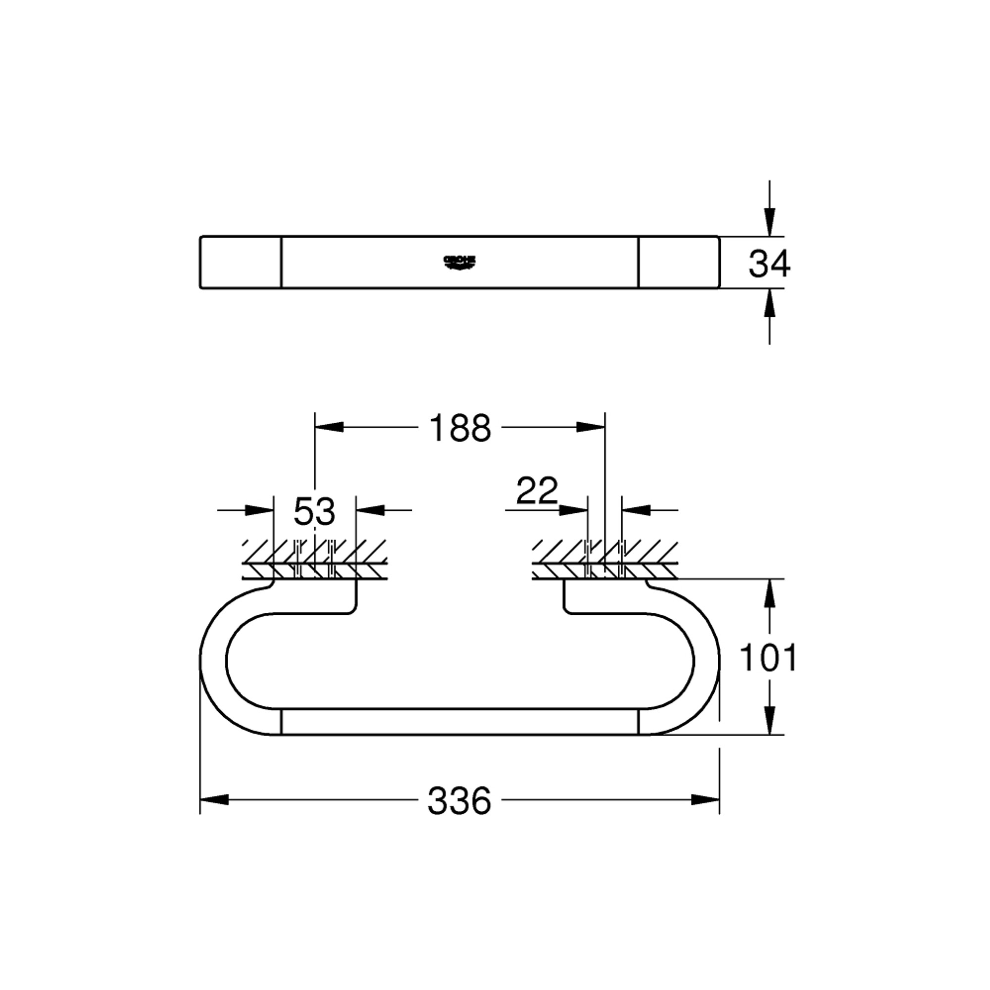 Grohe Selection Tutunma Barı Paslanmaz Çelik 41064DC0