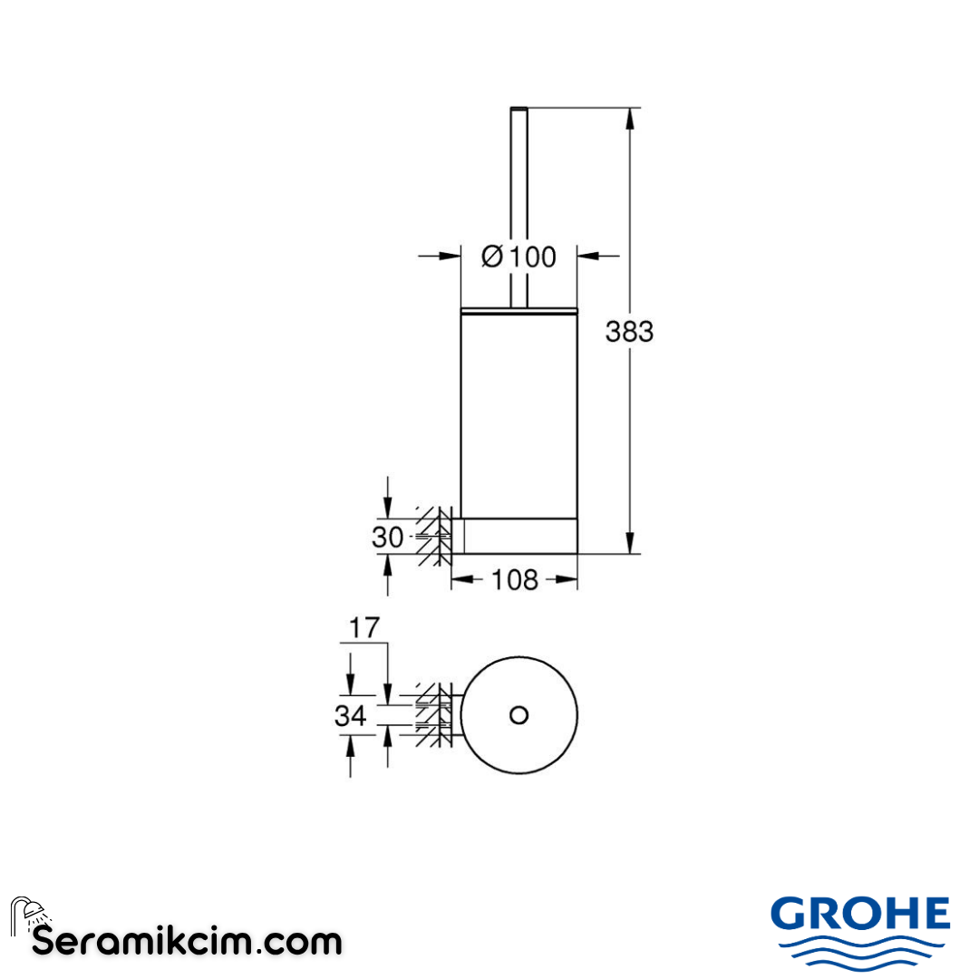 Grohe Selection Tuvalet Fırçalığı, Fırçalı Bakır 41076DL0