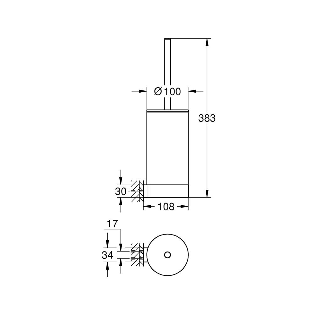Grohe Selection Tuvalet Fırçalığı, Fırçalı Altın 41076GN0