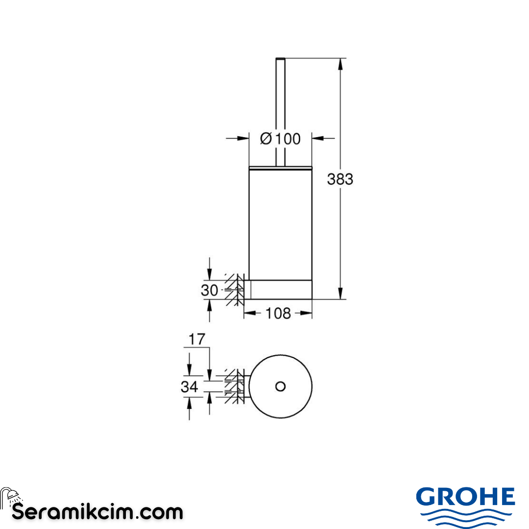 Grohe Selection Tuvalet Fırçalığı Krom 41076000
