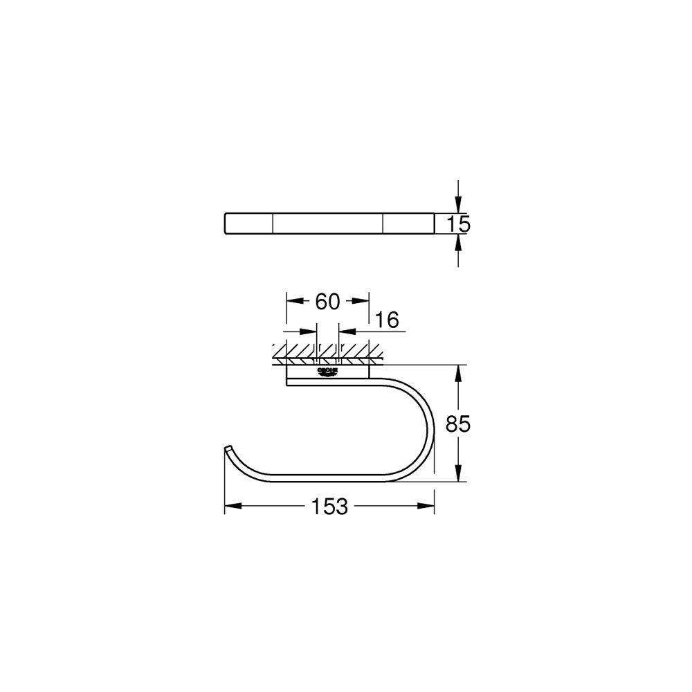 Grohe Selection Tuvalet Kağıtlığı, Fırçalı Sert Grafit - 41068AL0 - 41068AL0
