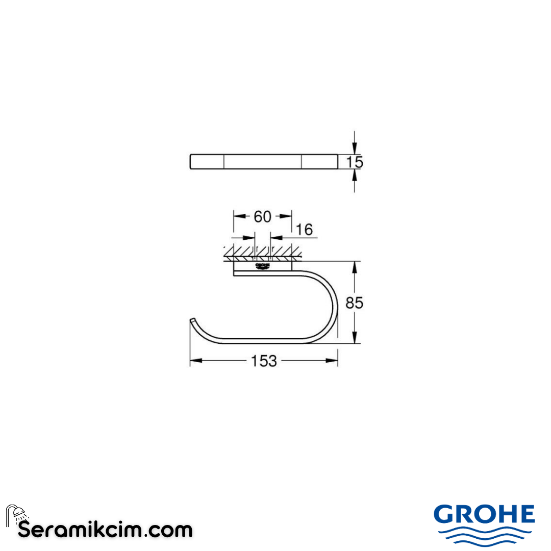 Grohe Selection Tuvalet Kağıtlığı, Parlak Altın 41068GL0