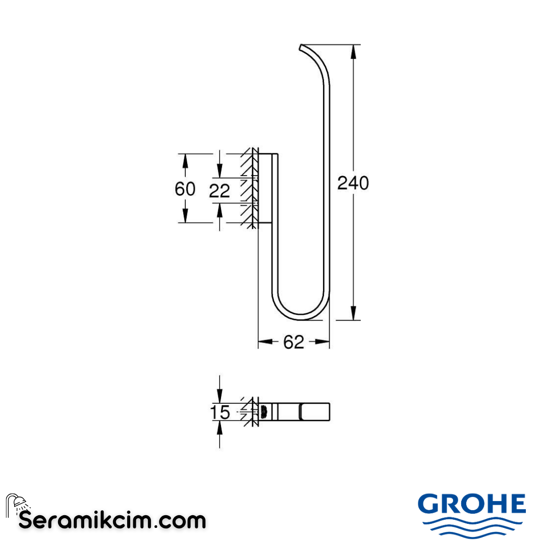Grohe Selection Yedek Tuvalet Kağıtlığı, Fırçalı Bakır 41067DL0
