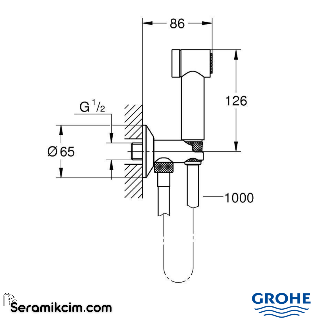 Grohe Sena Trigger Spray 35 Taharet Duşu Seti Krom 26329000