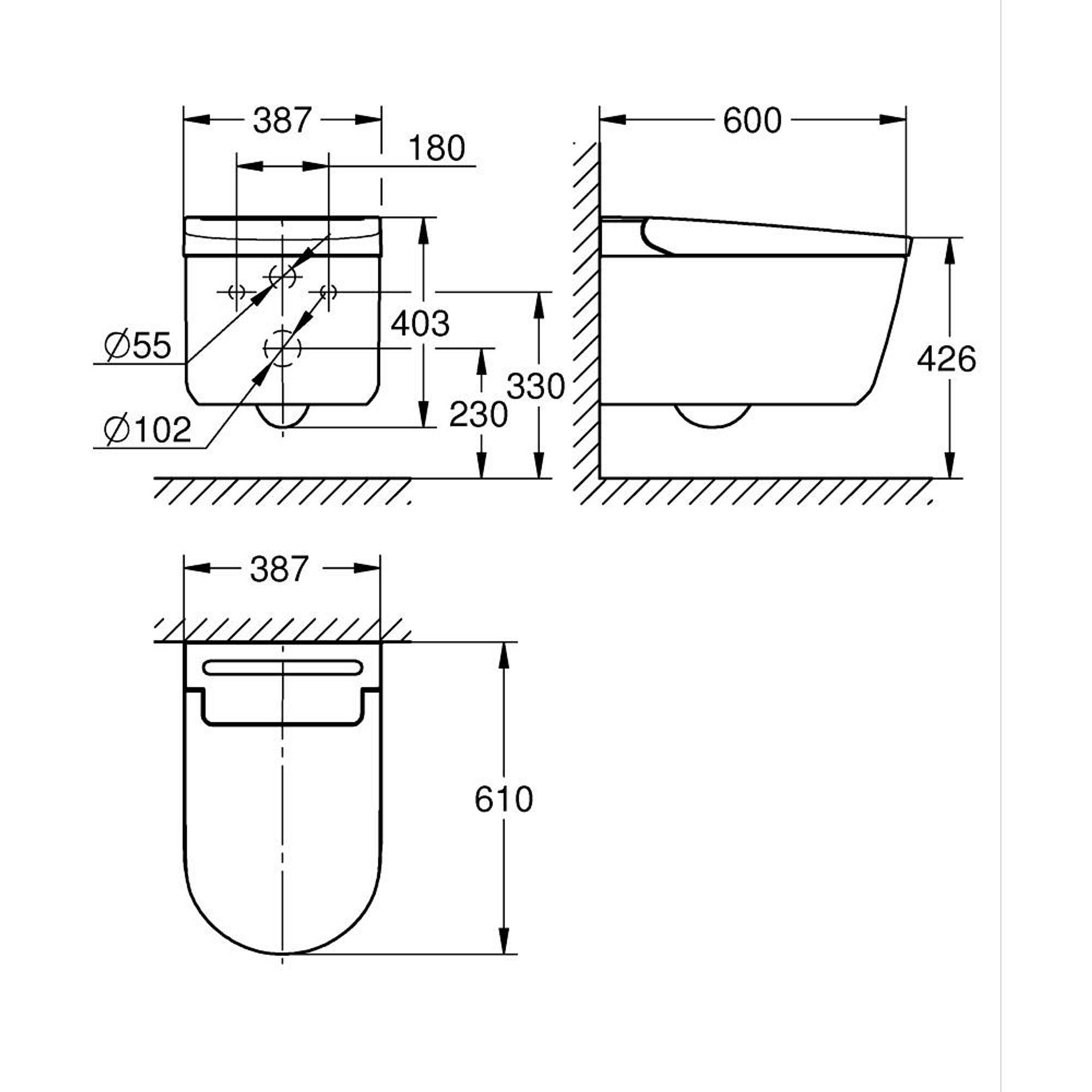 Grohe Sensia Gömme Rezervuar İçin Akıllı Klozet Sistemi Beyaz 36507SH0