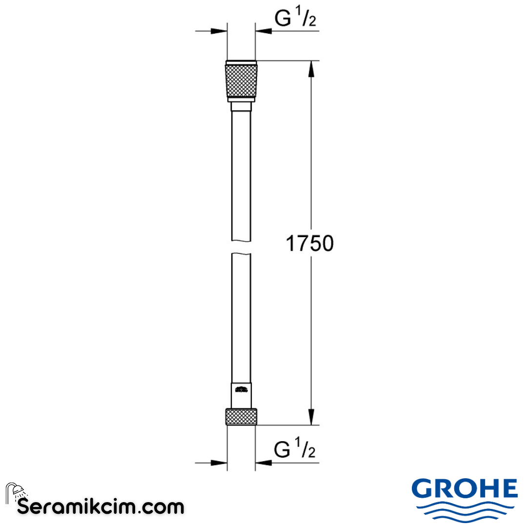 Grohe Silverflex Duş Hortumu, 175 cm, Parlak Altın 28388GL1 - 28388GL1