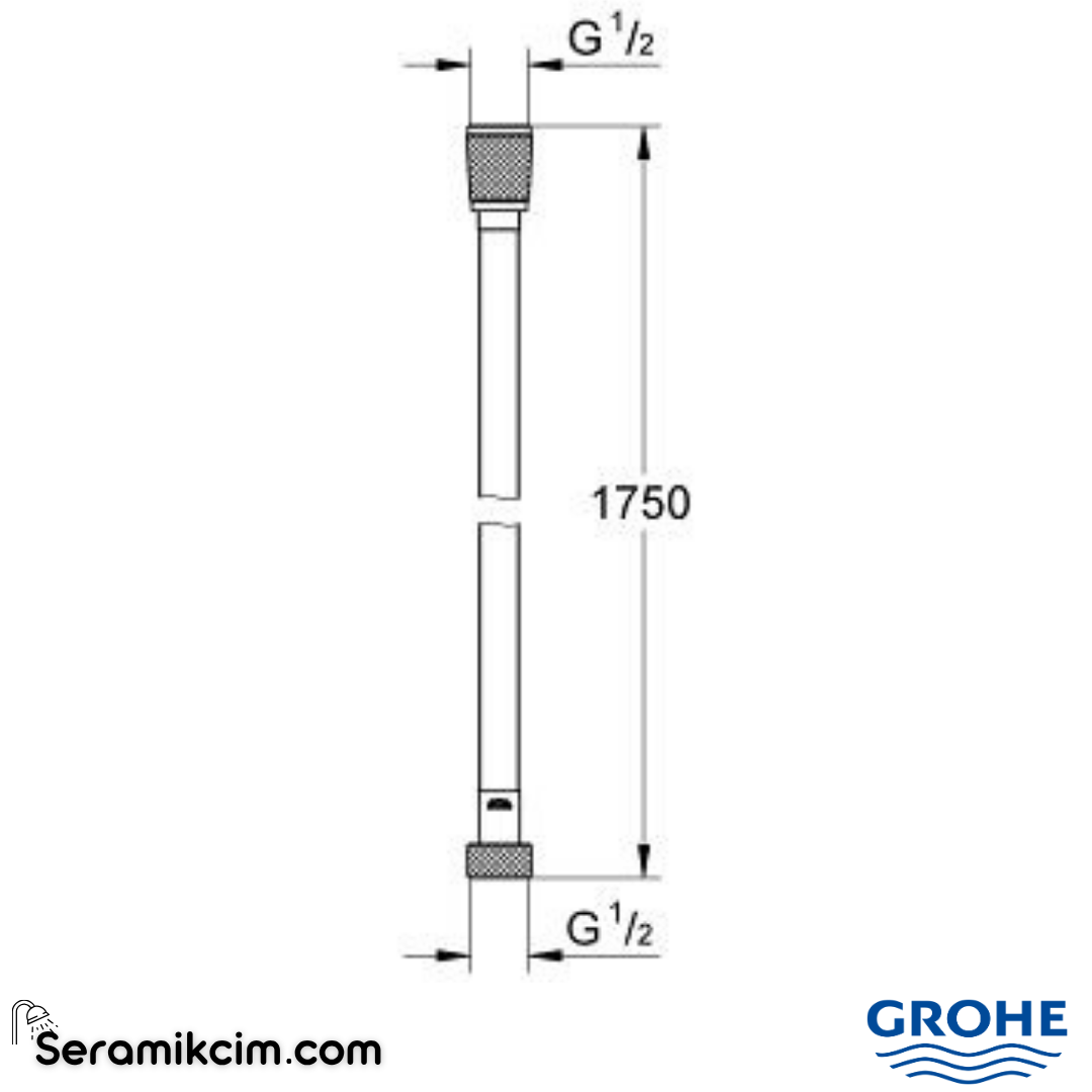 Grohe Silverflex Duş Hortumu, 175cm, Parlak Altın 28388GL0 - 28388GL0