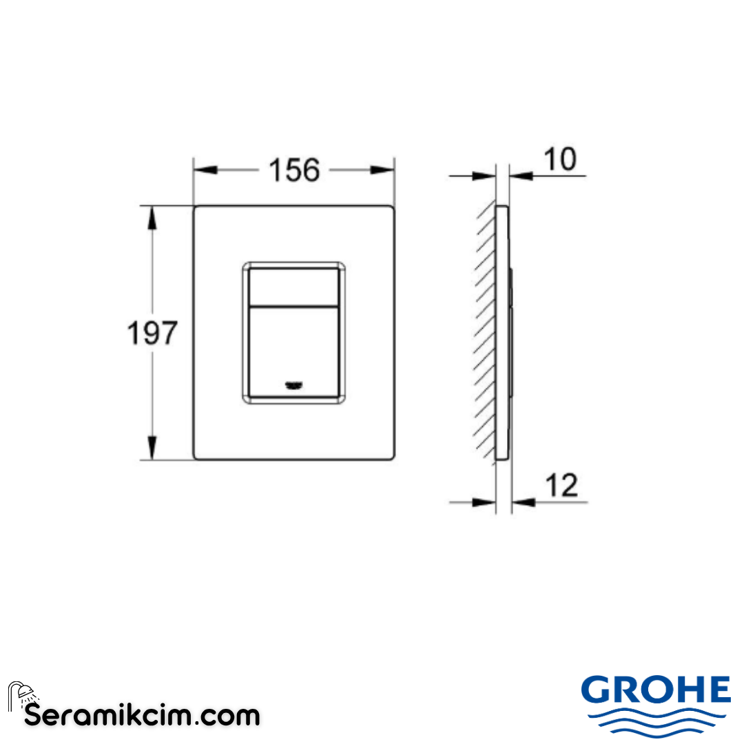 Grohe Skate Cosmopolitan Gömme Rezervuar Kumanda Paneli, Paslanmaz Çelik 38732SD0 - 38732SD0