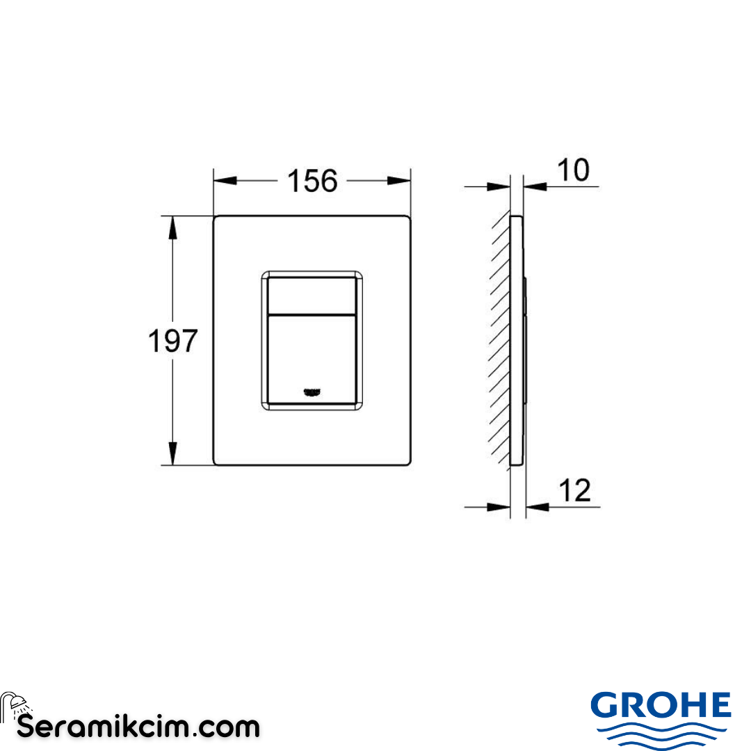 Grohe Skate Cosmopolitan Gömme Rezervuar Kumanda Paneli, Parlak Bakır 38732DA0