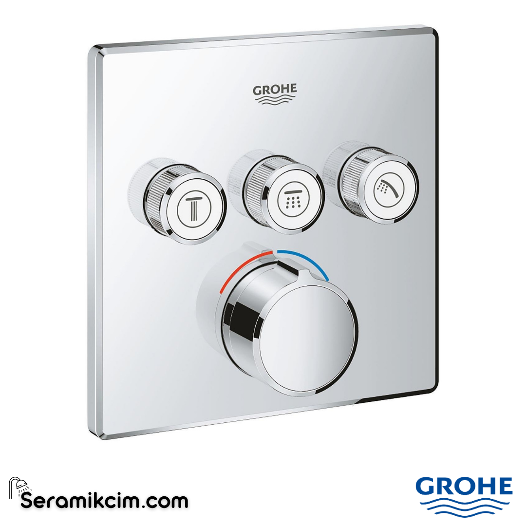 Grohe SmartControl 3 Valfli Akış Kontrollü Ankastre Duş Bataryası (Sıva Üstü Grubu) 29149000 - 29149000