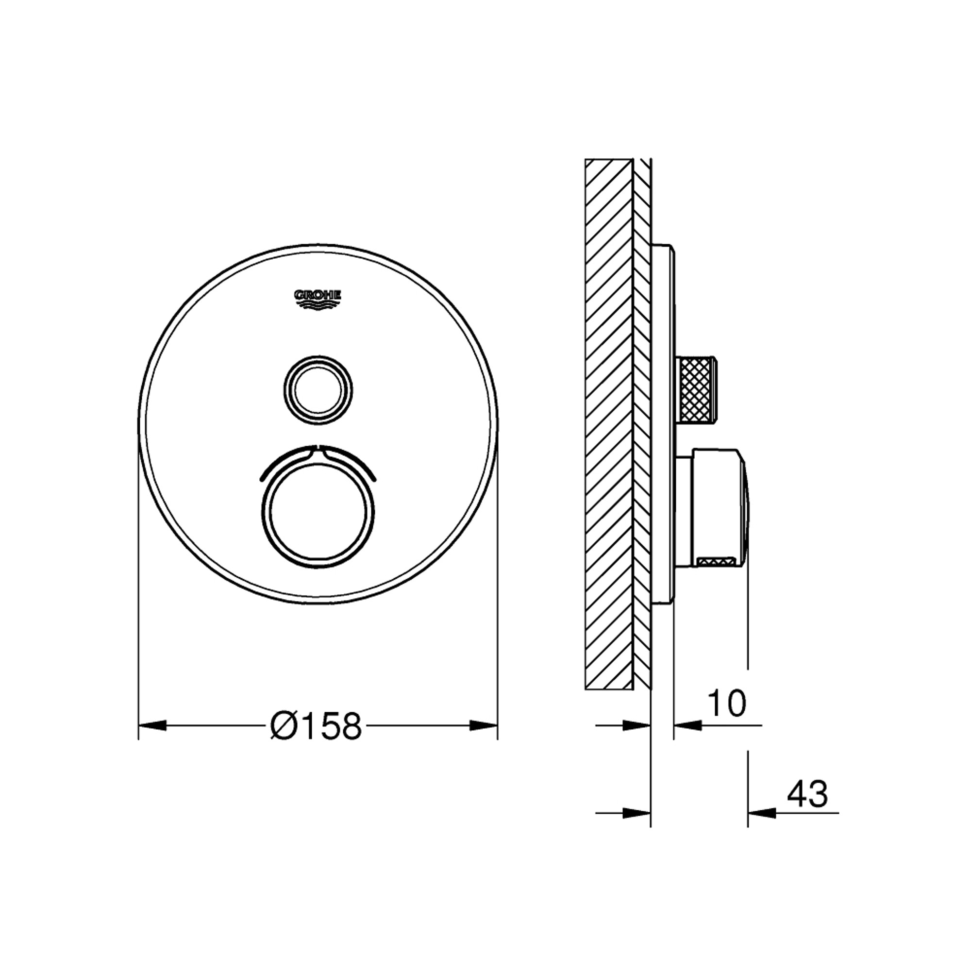 Grohe SmartControl Ankastre Batarya 1 Vanalı Krom 29144000