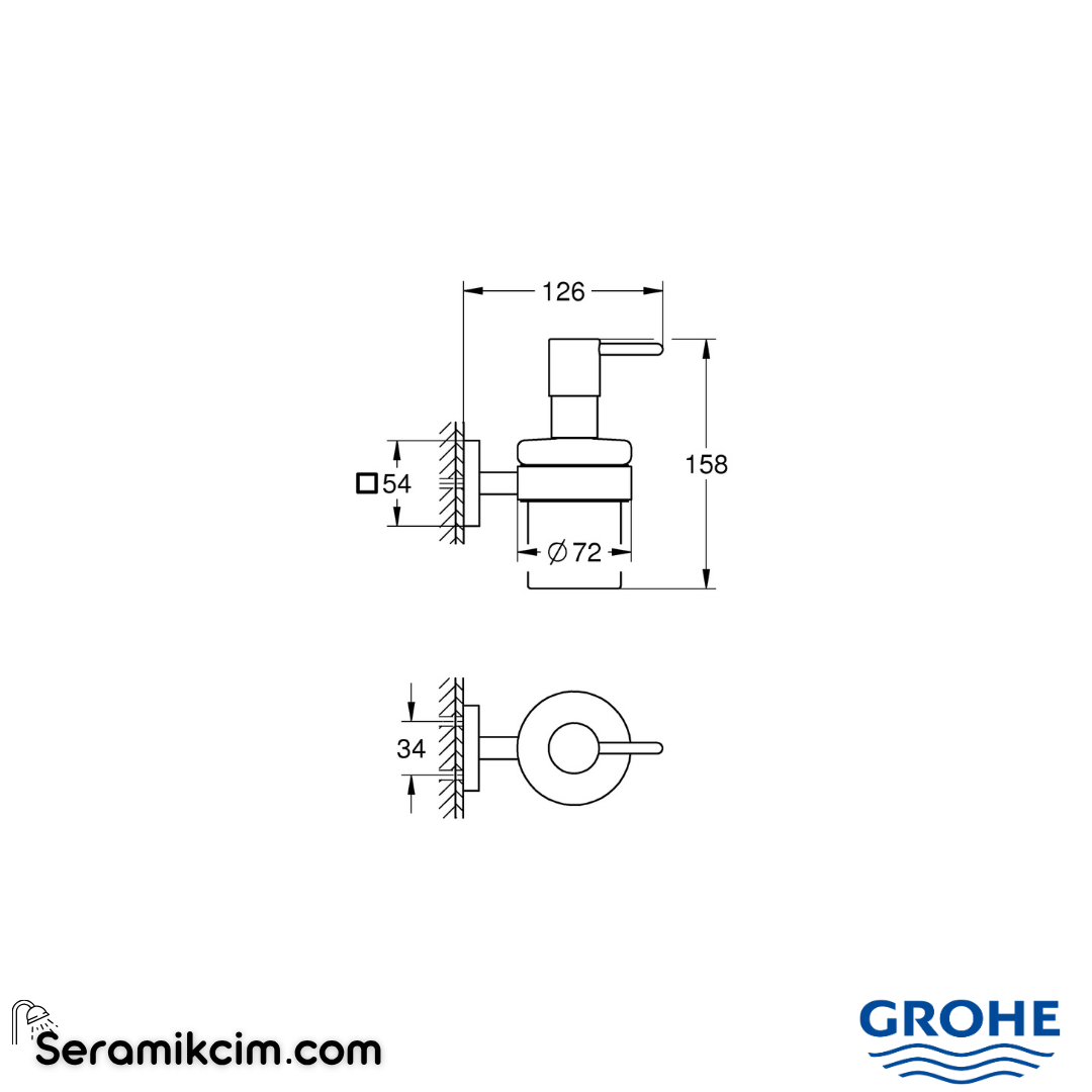 Grohe Start Cube Sıvı Sabunluk Krom 41098000