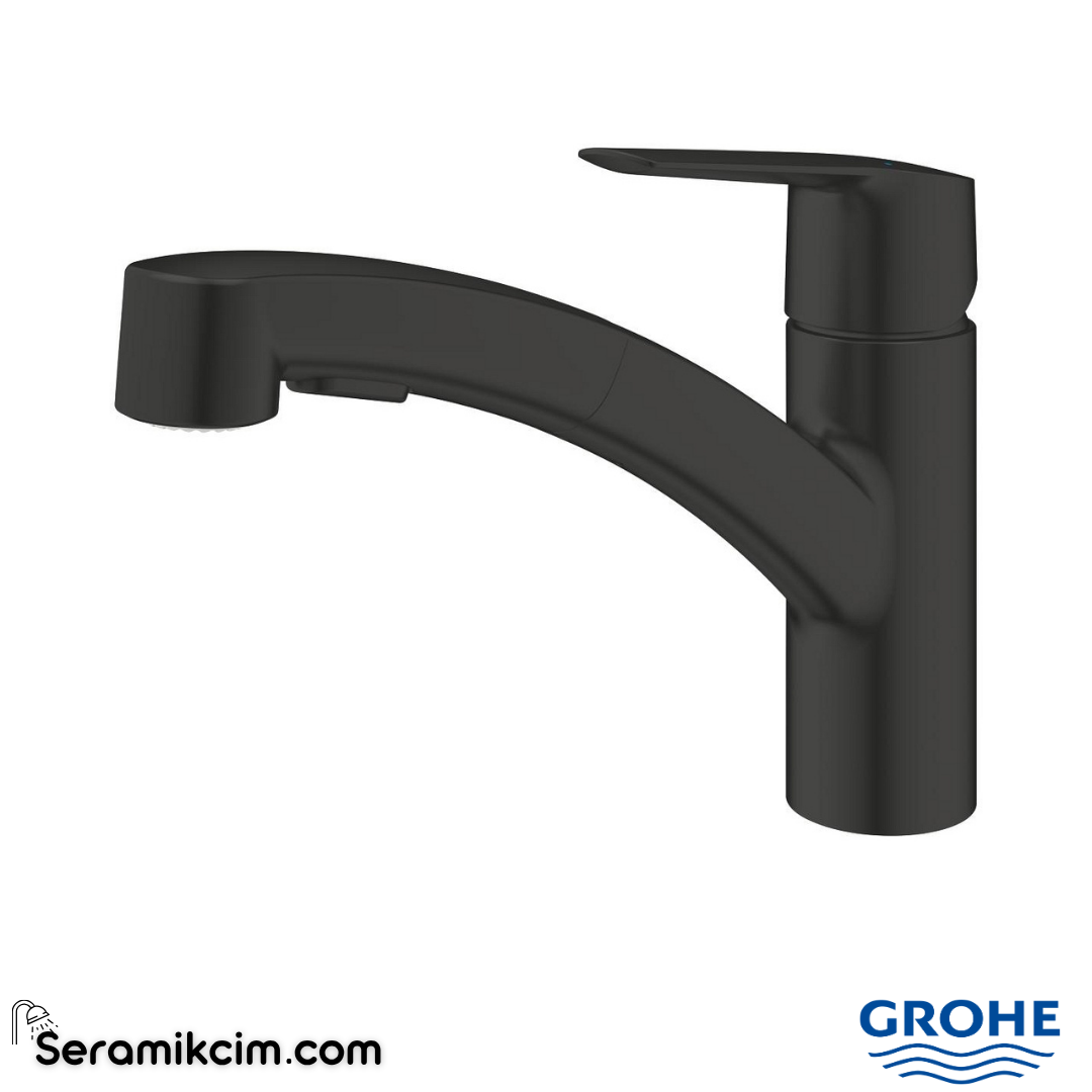 Grohe Start Spiralli Eviye Bataryası, Mat Siyah 303072431