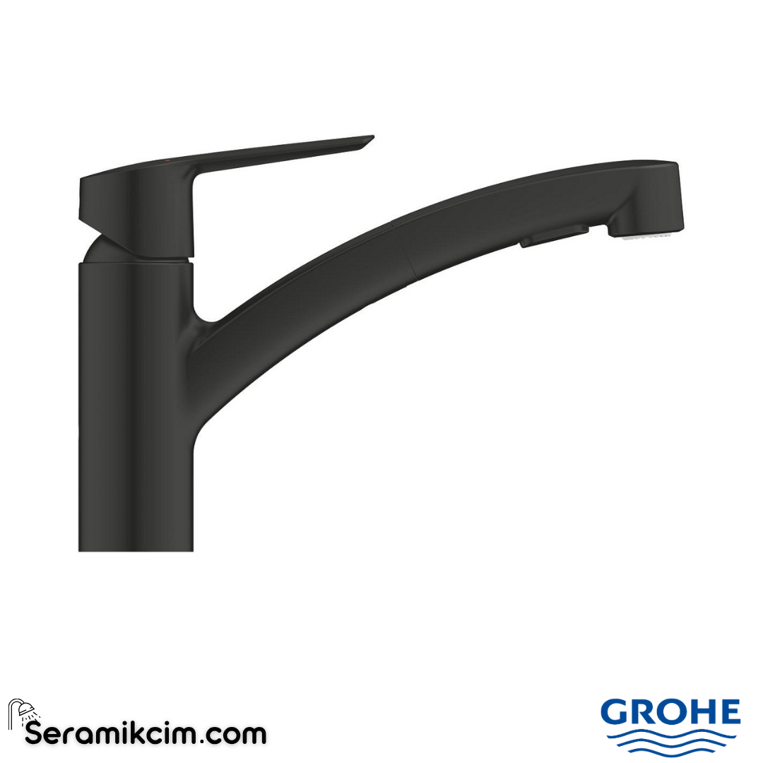 Grohe Start Spiralli Eviye Bataryası, Mat Siyah 303072431