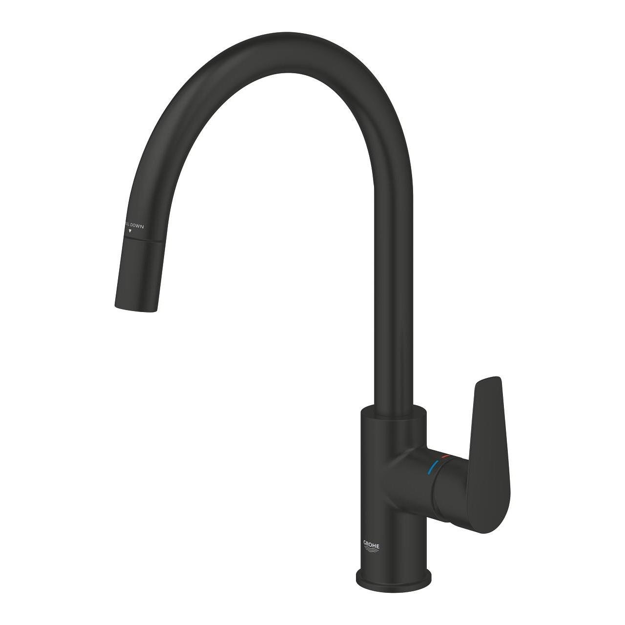 Grohe StartEdge Eviye Bataryası Spiralli Mat Siyah 305502430