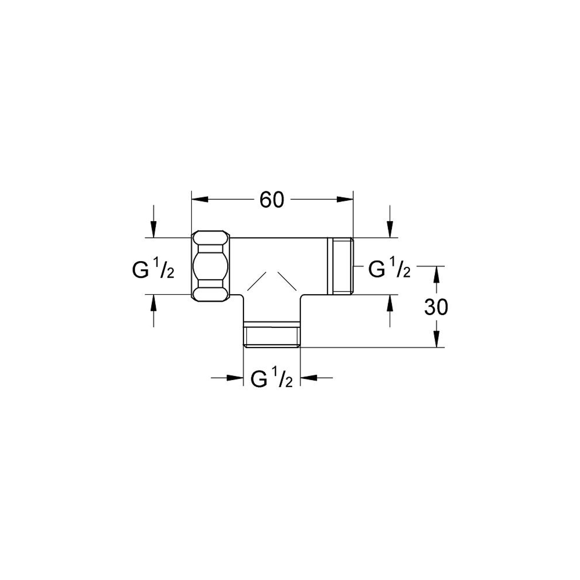 Grohe T Bağlantı Parçası Krom 28874000
